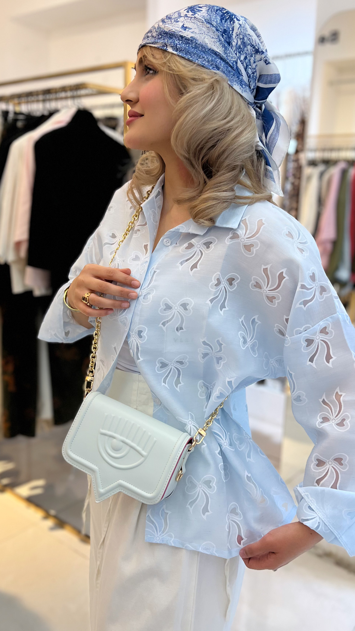 شومیز پاپیون شیشه ای